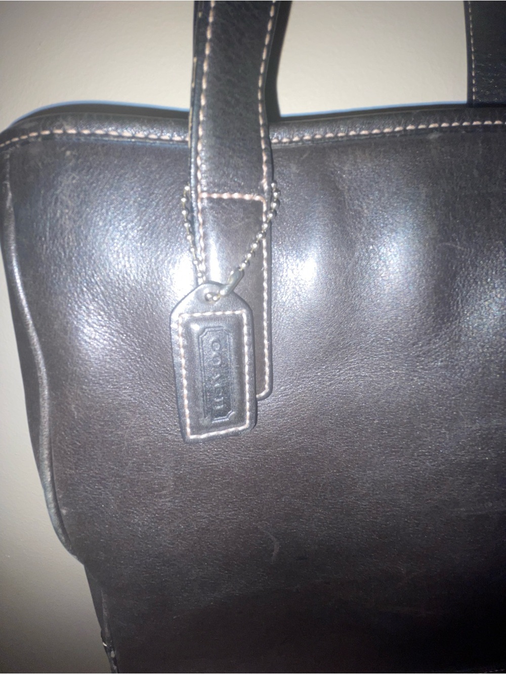Vintage Coach Black Leather Hampton Tote - Picture 4 of 4